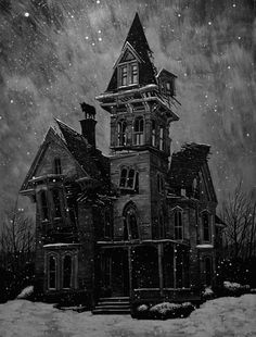 236x310 80 Best Halloween House Images On Witch Craft, Haunted - Spooky House Painting