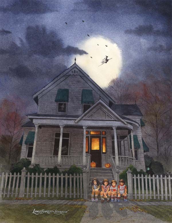 600x778 A Haunted Painting Of Your Home By The Painter Of Dark Imagine - Spooky House Painting