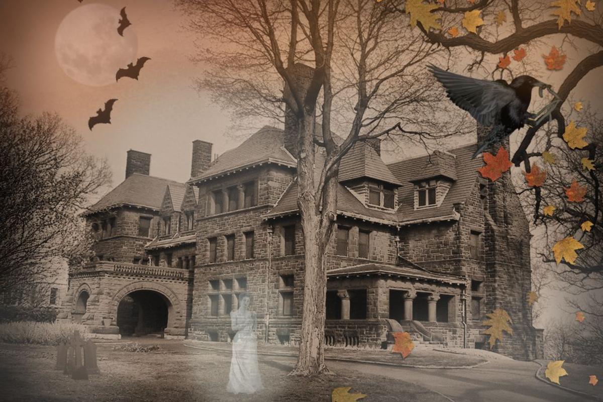 1200x800 Create A Haunted House Collage - Spooky House Painting