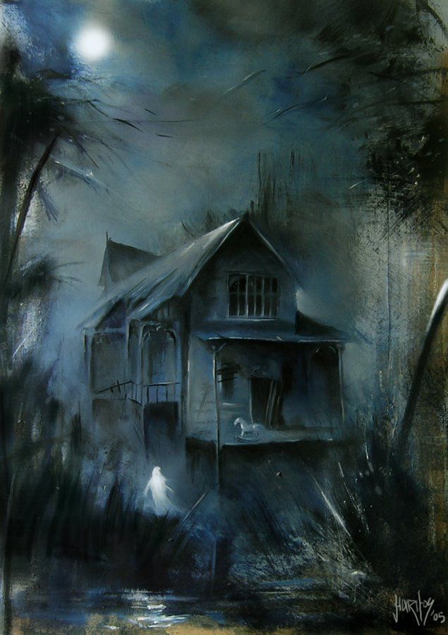 635x900 Creepy House Witches, Spooks, Ghosts Amp Demons - Spooky House Painting