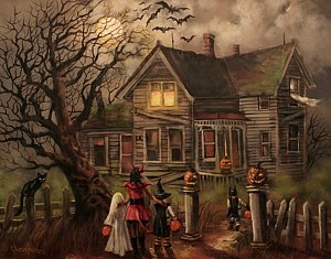 300x235 Haunted House Paintings Fine Art America - Spooky Painting