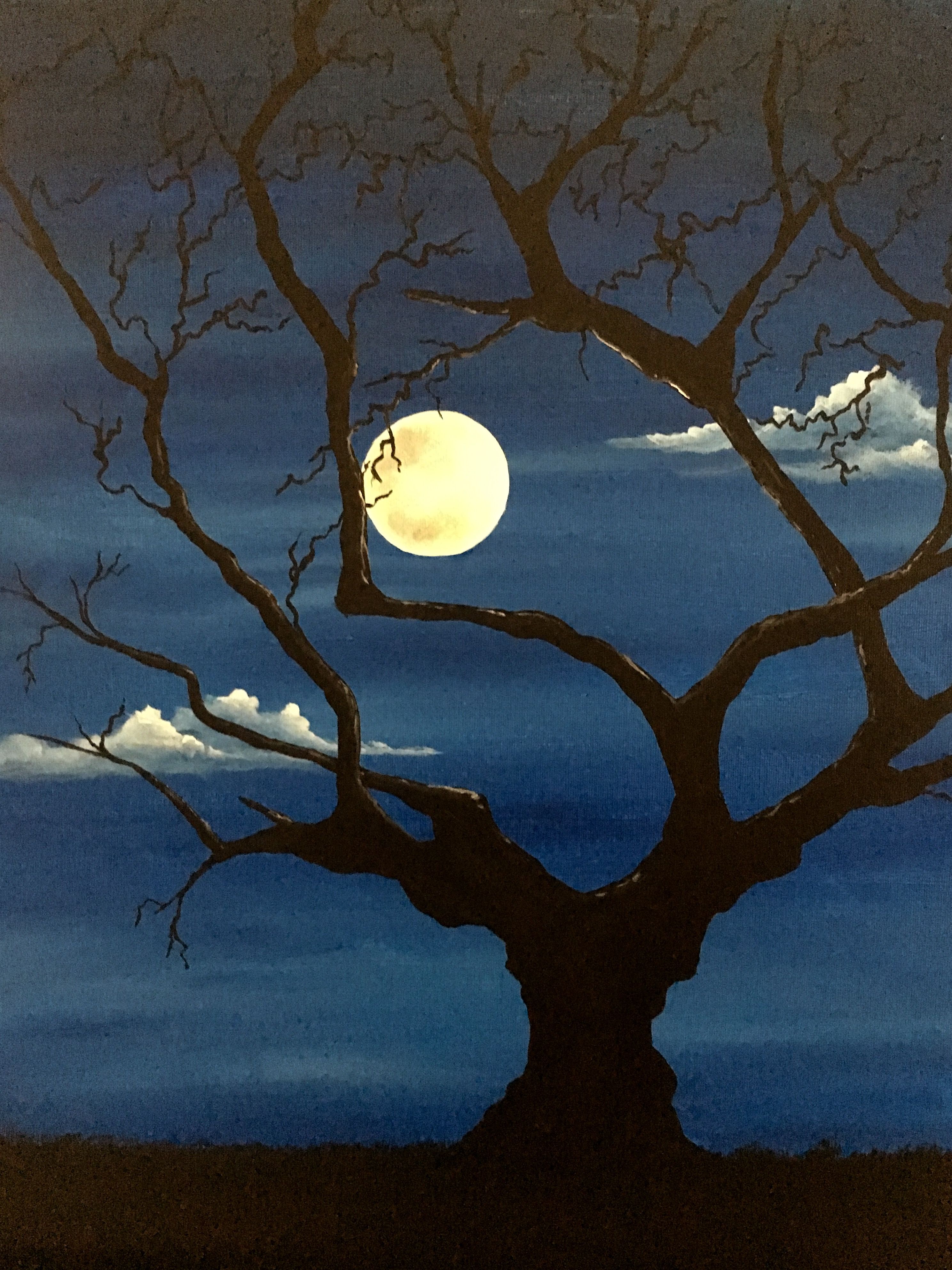 2977x3969 Paint Nite. Spooky Sundown Canvas Paintings - Spooky Tree Painting