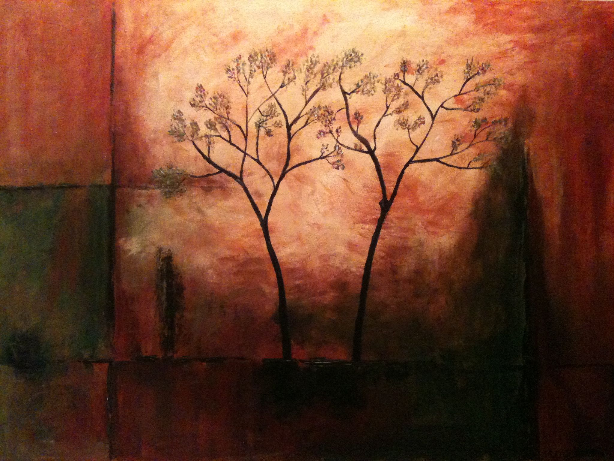2048x1536 Spooky Tree' (Copy Of Work By Mike Klung) Melissa O'Gorman Art - Spooky Tree Painting