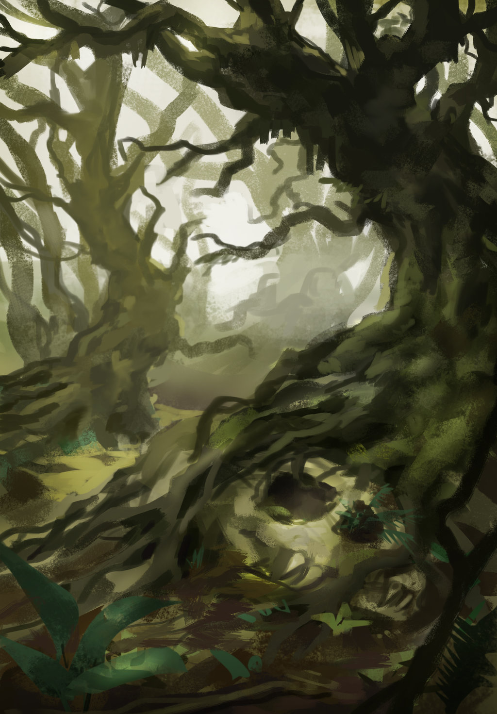 1024x1471 Creepy Tree Yo By Jordylakiere - Spooky Tree Painting