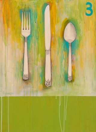320x440 Abstract Spoon Fork Painting - Spoon And Fork Painting