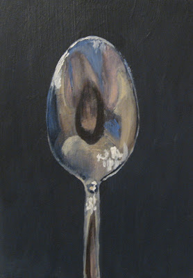 278x400 One Painting A Day Self Portrait In Spoon - Spoon Painting