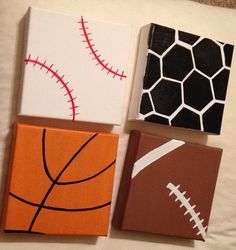 236x250 Mini Set Of Sports Canvas Paintings. Art Instagram Page - Sports Canvas Painting
