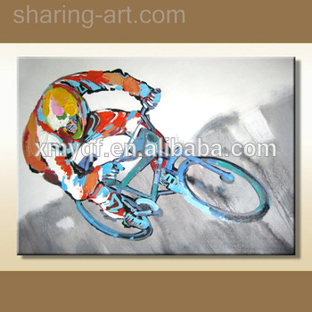 350x350 Pop Art Man On Bike Sports Canvas Oil Painting For Living Room - Sports Canvas Painting