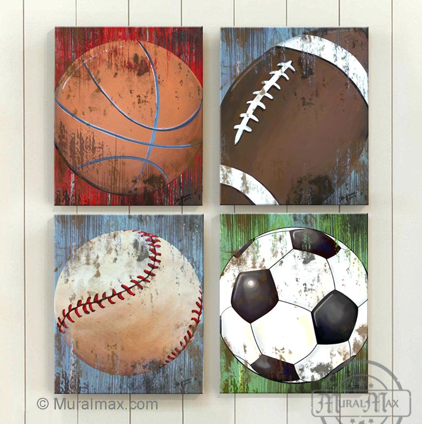 868x874 Wall Arts ~ Canvas Wall Art Set Of 4 Framed Landscape Wall Art 4 - Sports Canvas Painting