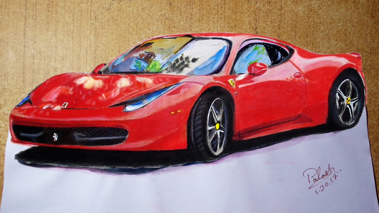 sports car oil painting