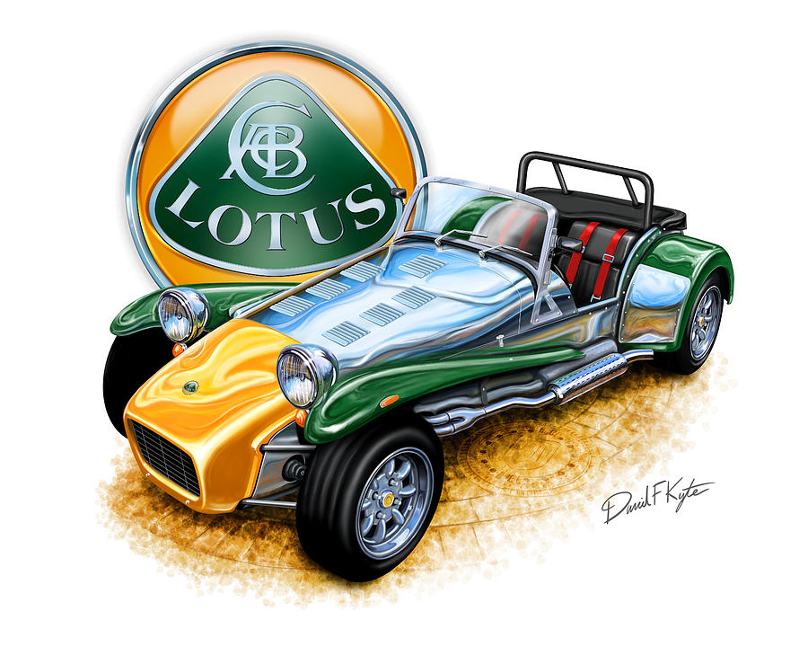 900x720 Lotus Super Seven Sports Car Painting By David Kyte - Sports Car Painting