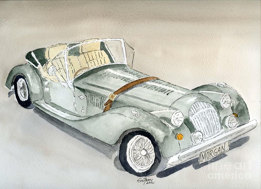 900x654 Morgan Sports Car Painting By Eva Ason - Sports Car Painting