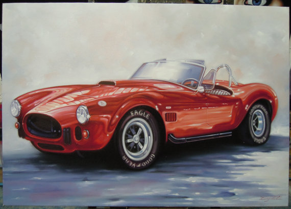 570x409 Shelby Cobra Sports Car Painting Oil Painting On Canvas - Sports Car Painting