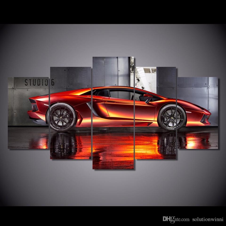 960x960 2018 Hd Printed Red Sports Car Painting Canvas Print Room Decor - Sports Car Painting