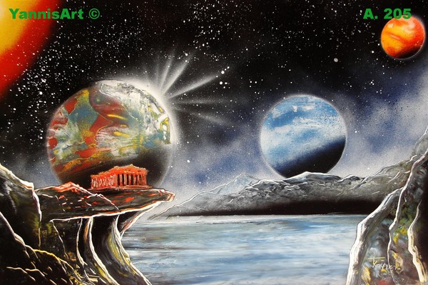 600x399 Yannisart Spray Paint Paintings (Space Art) By Yannis Koutras - Spray Paint Painting