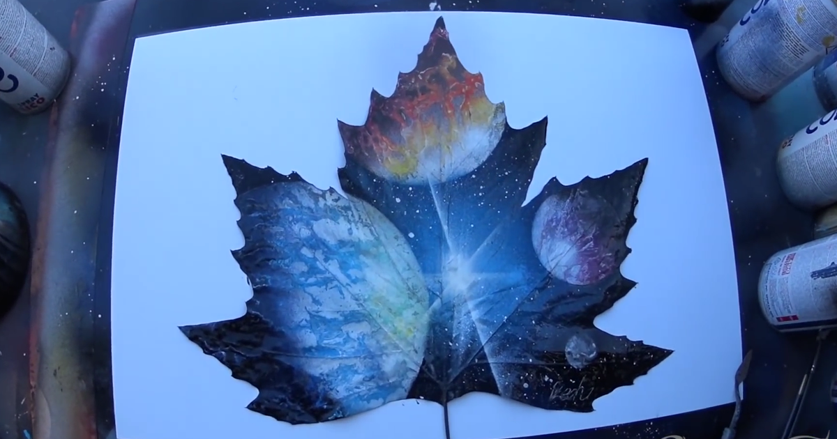1200x630 Spray Painting Planets On A Leaf Bored Panda - Spray Painting