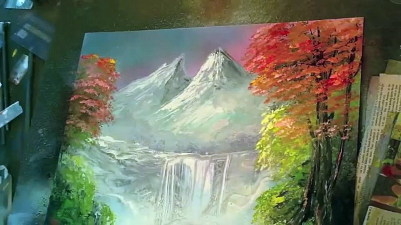 1280x720 How To Spray Paint Mountains Dolphins Space Painting Waterfall - Spray Painting