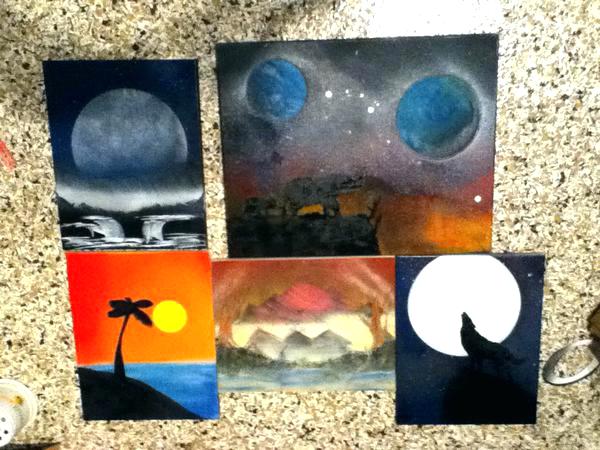 600x450 Spray Paint Canvas Art On By Dark Wall Street Space Inspired Pai - Spray Painting Canvas