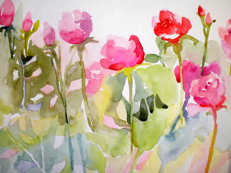 800x600 April Mini Class Ii Tutorial Negatively Painted Spring Flowers - Spring Flowers Painting