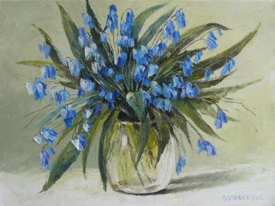 400x300 D.virbickiene Art Reproduction Oil Painting Spring Flowers - Spring Flowers Painting