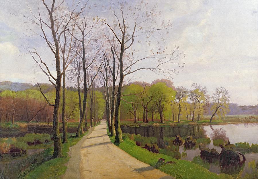 900x627 Spring Landscape Painting By Hans Brasen - Spring Landscape Painting