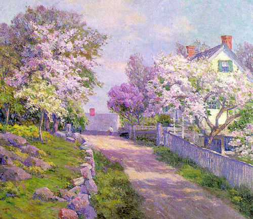 500x433 Stunning Oil Painting Hardwick Melbourne Gloucester Lane In Spring - Spring Landscape Painting