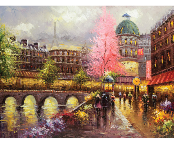 600x500 Paris In The Spring Hand Painted Oil Painting - Spring Painting