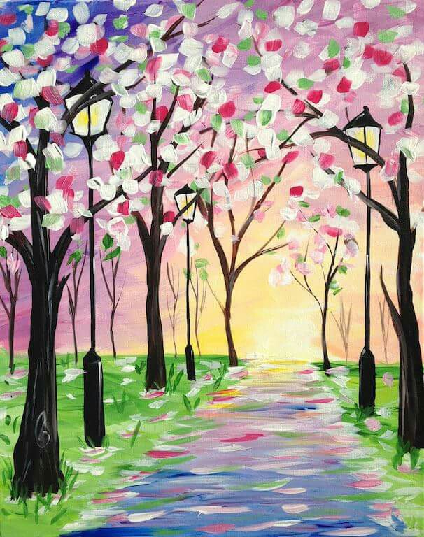 606x768 Paint And Sip - Spring Painting