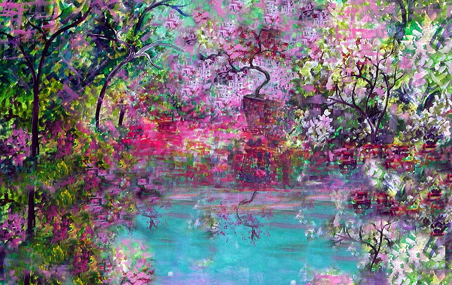900x568 Spring Garden I Painting By Anne Hamilton - Spring Painting