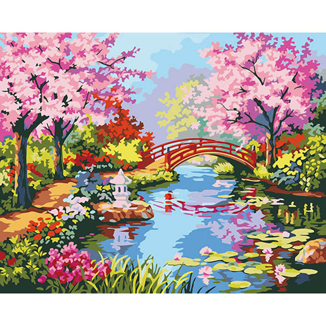 640x640 Spring Season By Numbers Picture Modular Diy Digital Oil Painting - Spring Painting