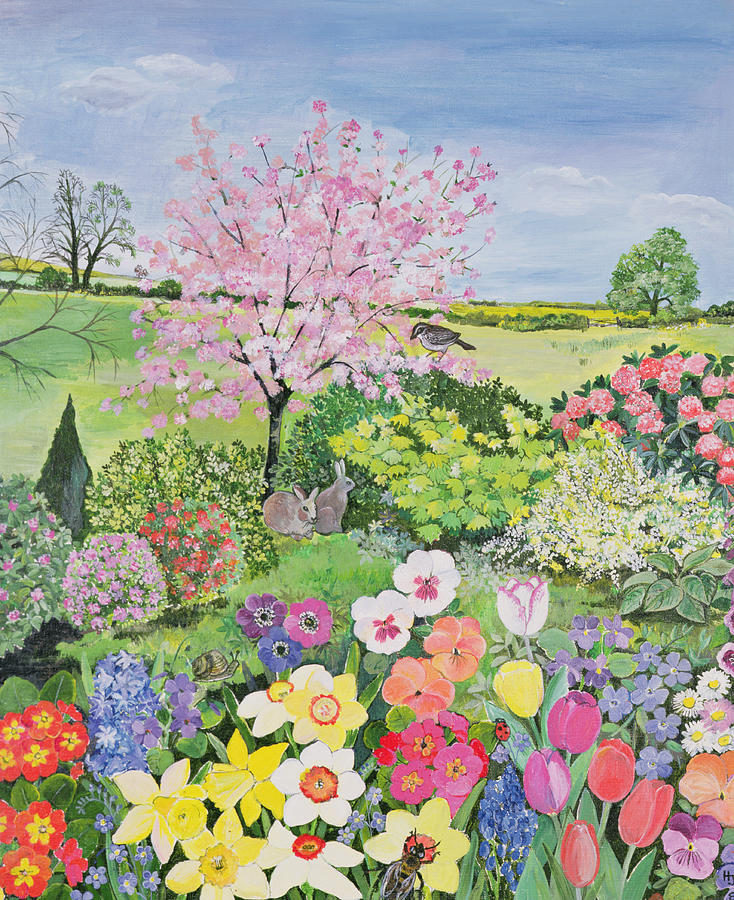 734x900 Spring From The Four Seasons Painting By Hilary Jones - Spring Season Painting