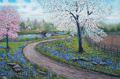 400x262 Cherry Tree Crescent Hill Art Gallery - Spring Season Painting