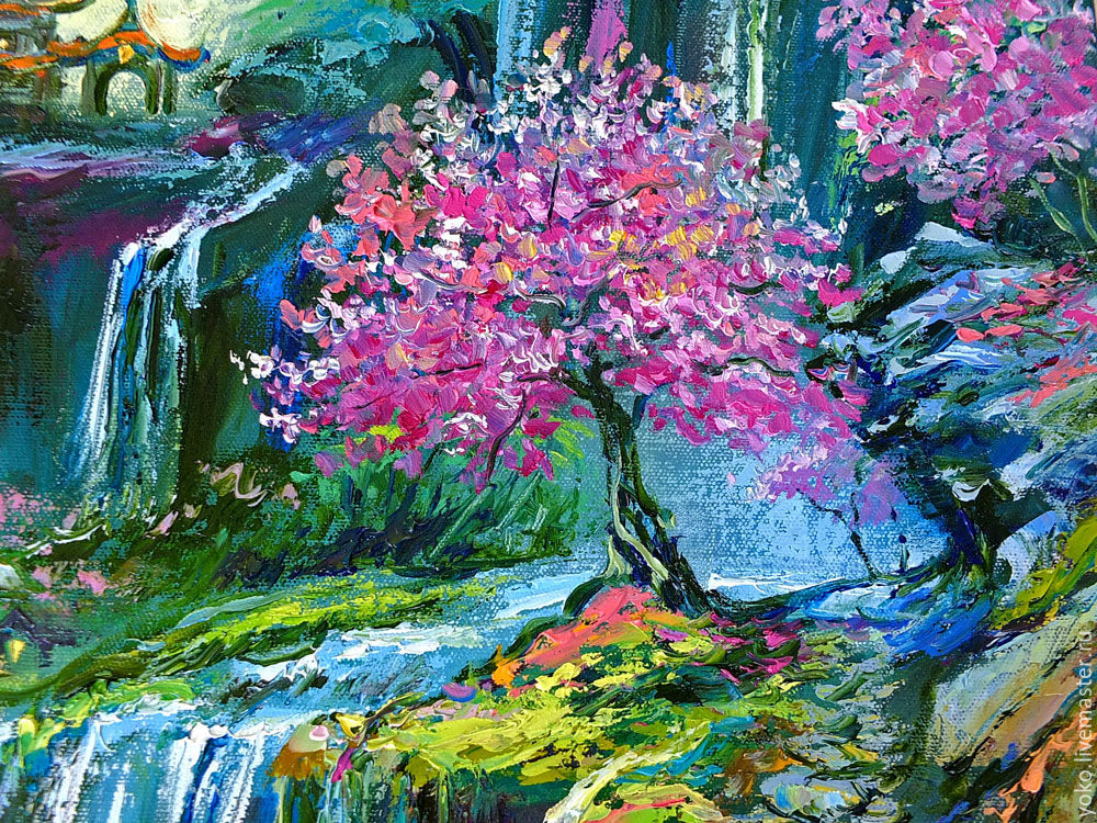 1000x750 The Painting Spring Song Sakura Picture Sakura Oil Shop Online - Spring Song Painting