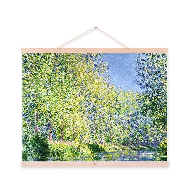 640x640 Modern Impressionism Claude Monet Spring Tree River Landscape A4 - Spring Tree Painting