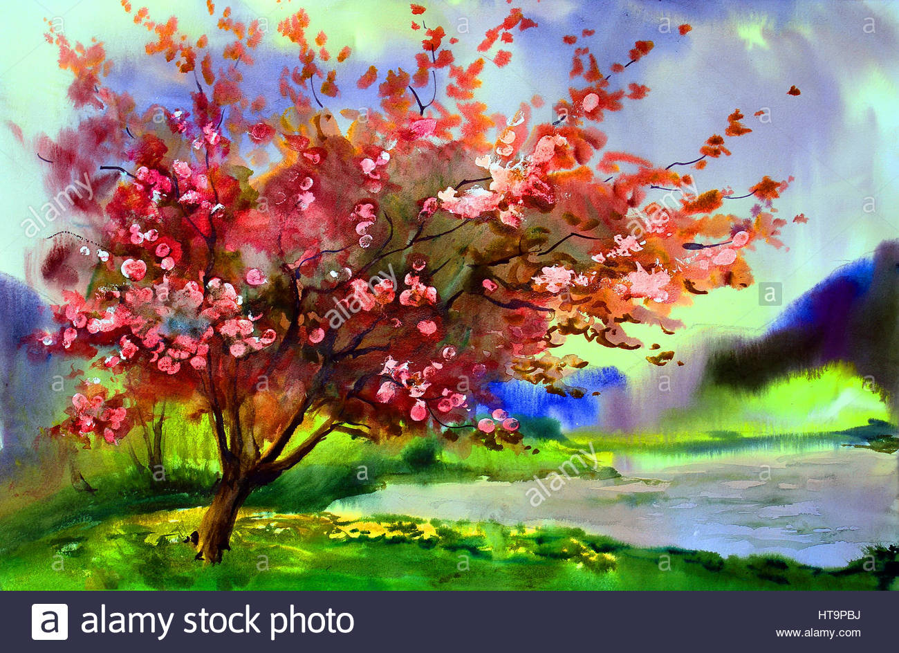Spring Tree Painting at PaintingValley.com | Explore collection of ...