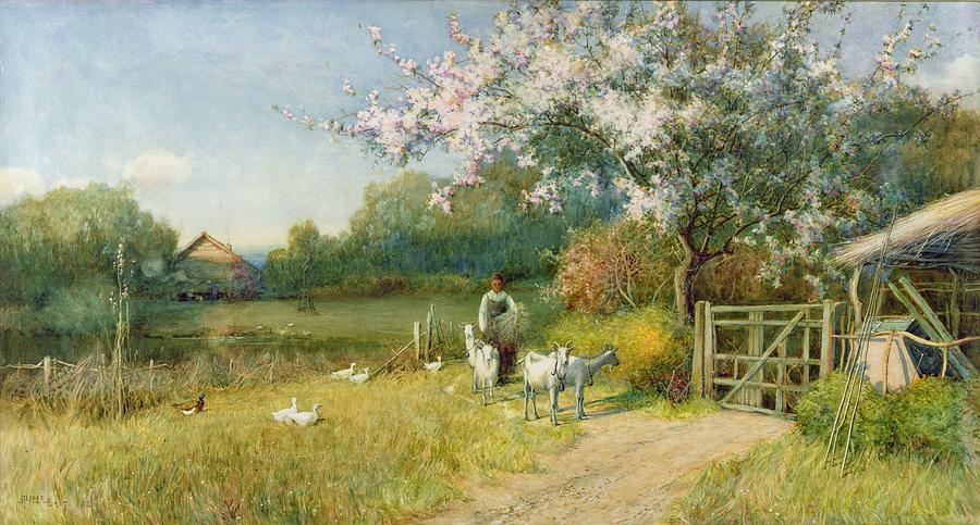 900x483 Springtime Painting By Sir Alfred East - Springtime Painting