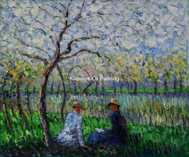 640x533 Springtime By Monet Reproduction Oil Paintings,famous Monet Wall - Springtime Painting