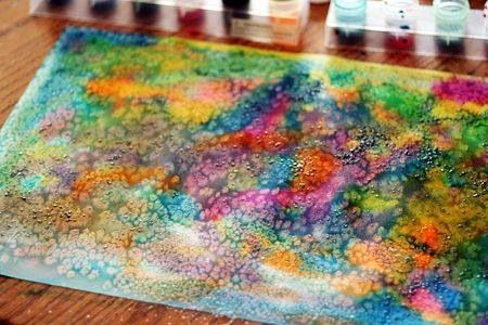 450x300 Salt Amp Watercolor Painting Wet Paper, Dot Or Splash With Bright - Sprinkle Painting