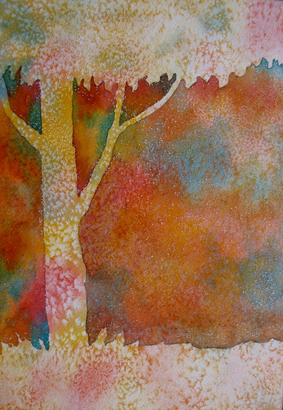 1105x1600 The Painted Prism Watercolor Workshop Negative Painting Trees - Sprinkle Painting