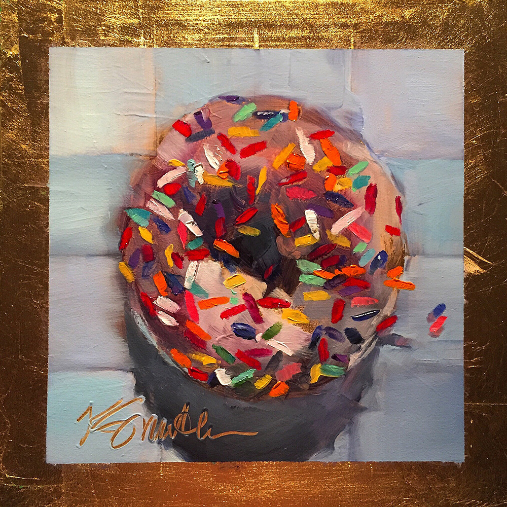 1000x1000 Sprinkle Donut Is An Original Oil Painting By Kim Smith - Sprinkle Painting