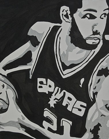 379x480 Albert Gonzales - Spurs Painting