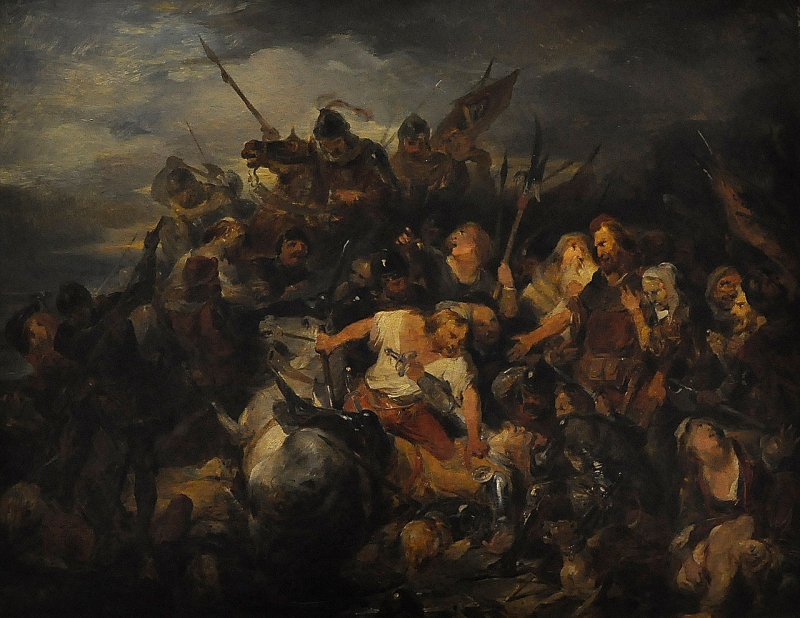 800x618 Battle Of The Golden Spurs Painting Nicaise De Keyser Oil Paintings - Spurs Painting