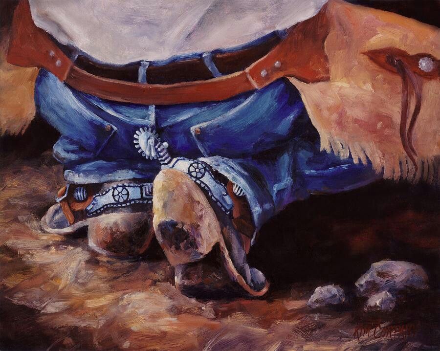 900x718 Boots And Spurs Paintings Western Art, Paintings - Spurs Painting