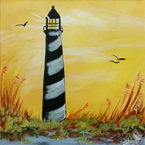 599x600 Kids Camp Sunshine On A Lighthousesquare Canvas - Square Canvas Painting