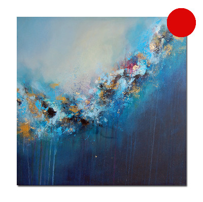 400x397 Original Abstract Painting, Blue Abstract Painting, Modern Canvas - Square Canvas Painting