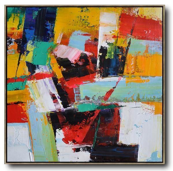 600x596 Palette Knife Contemporary Art - Square Canvas Painting