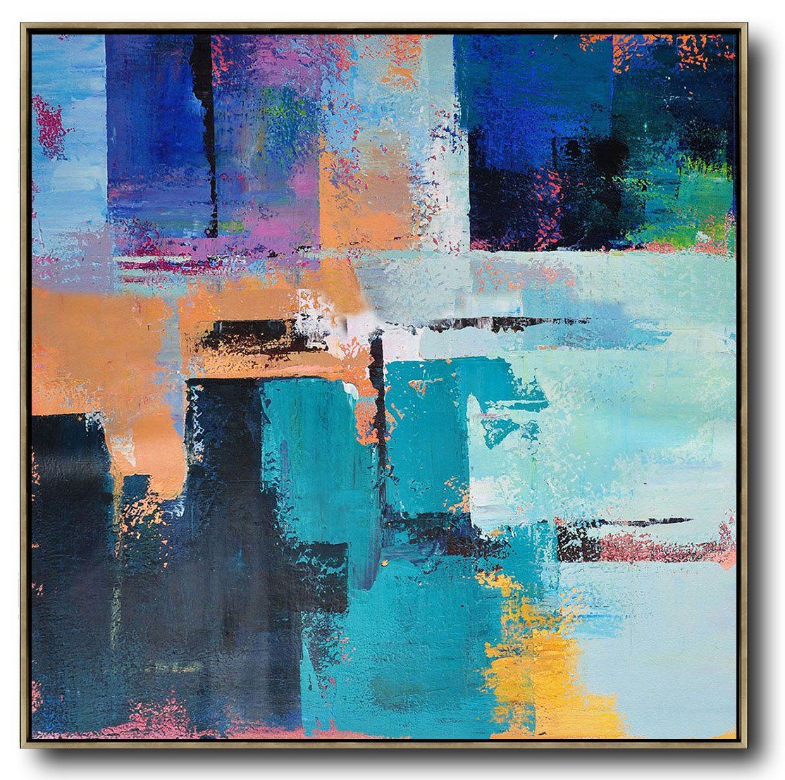 1114x1107 Palette Knife Contemporary Art - Square Canvas Painting