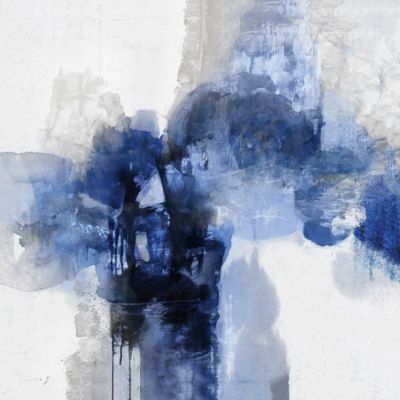 400x400 Blue Abstract 5' Square Canvas Artwork - Square Canvas Painting