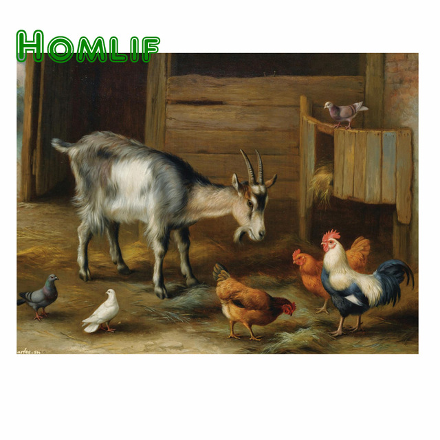 640x640 Homlif Diy Diamond Painting Kit Full Square Goats From The Crowd - Square Cow Painting