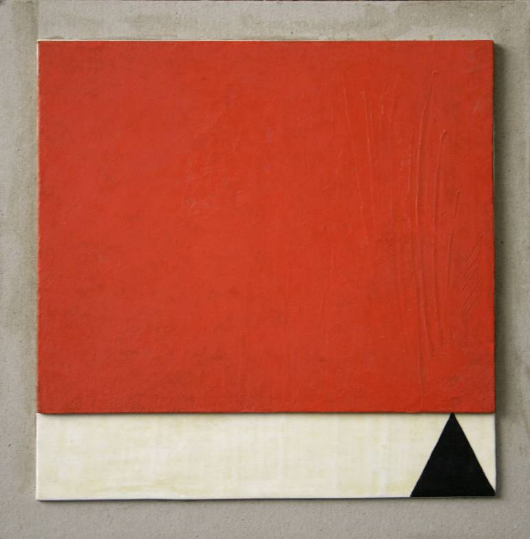 770x783 Saatchi Art The Red Rectangle And Black Triangle On White Square - Square Painting